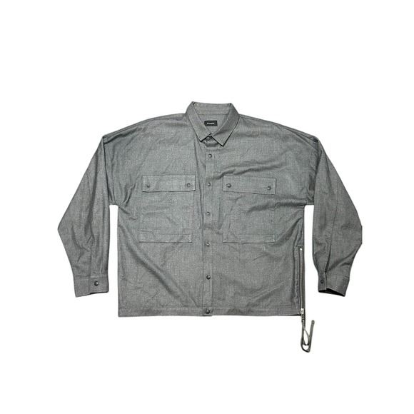 Stampd Other - Stampd Berlin Button Up Shirt S Grey Oversized Side Zipper Pockets Minimalistic
